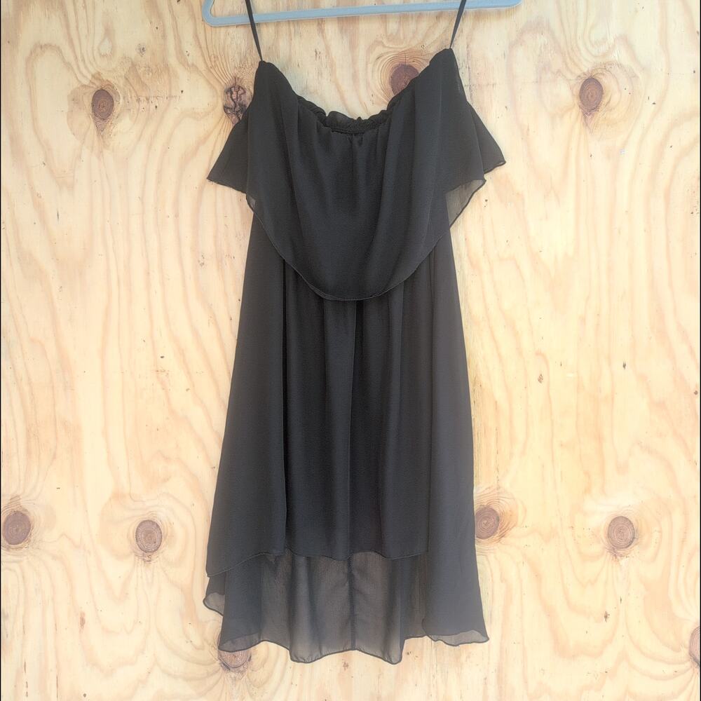 Nymphe Ren Fair Festival Hippy Fairy Asymetrical Sheer Dress Black Women's Med